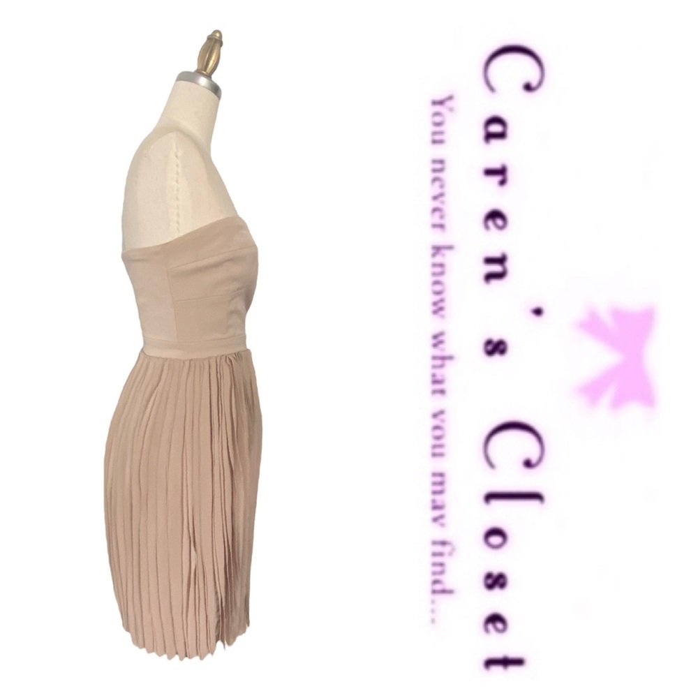 BCBG MaxAzriaTaupe Strapless Bustier Mini Dress - Picture 6 of 9
